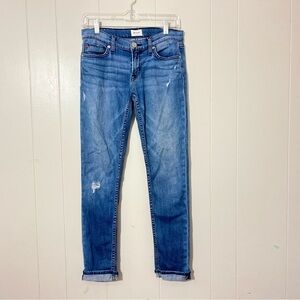 Hudson Cuff Crop Skinny Tally Blue Denim Jeans Size 25
